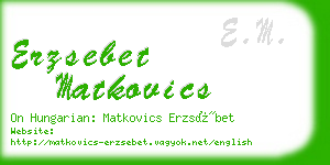 erzsebet matkovics business card